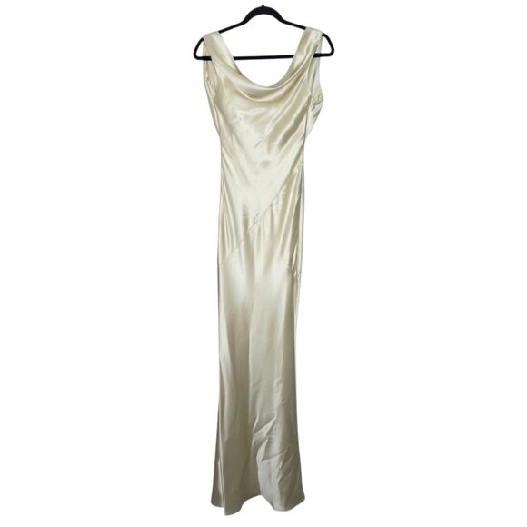House‎ of CB Safaira Buttermilk Satin Draped Cowl Neck Maxi Dress Size XS - Picture 4 of 14
